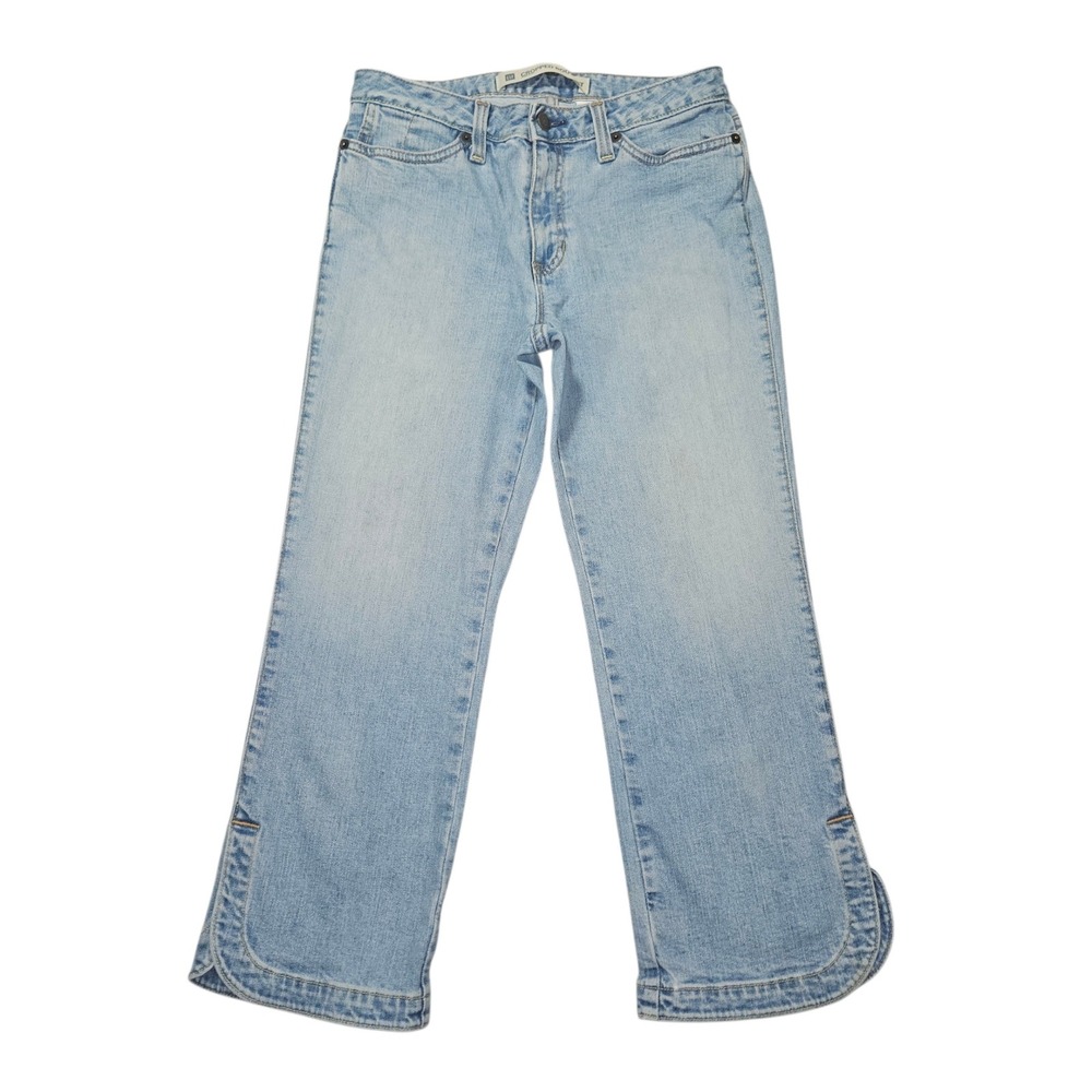 GAP VTG 2000s Cropped Bootcut Jeans Light Wash Side Slit Denim Sz 4 Regular